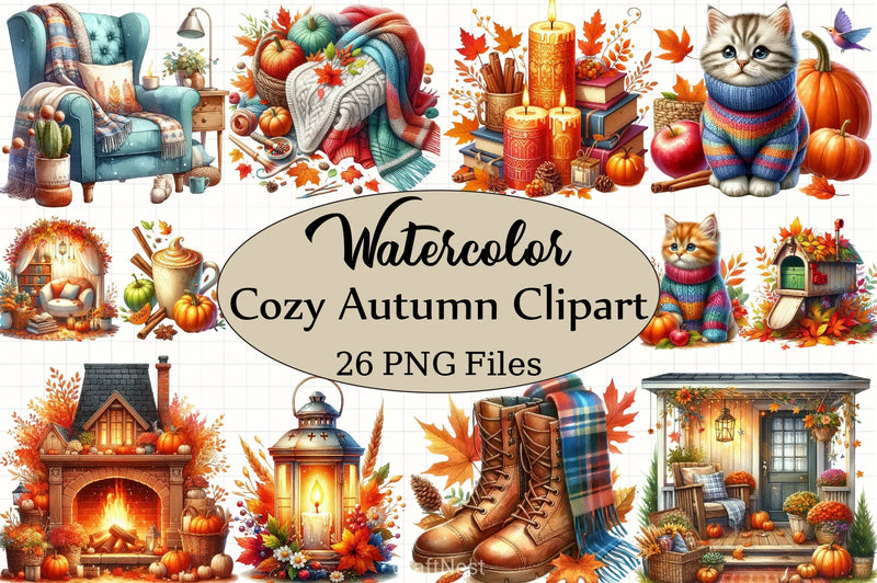 Cozy Autumn Clipart Bundle 4 - CraftNest - Digital Crafting and Art