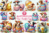 Easter Cow Cracked Egg Clipart Bundle