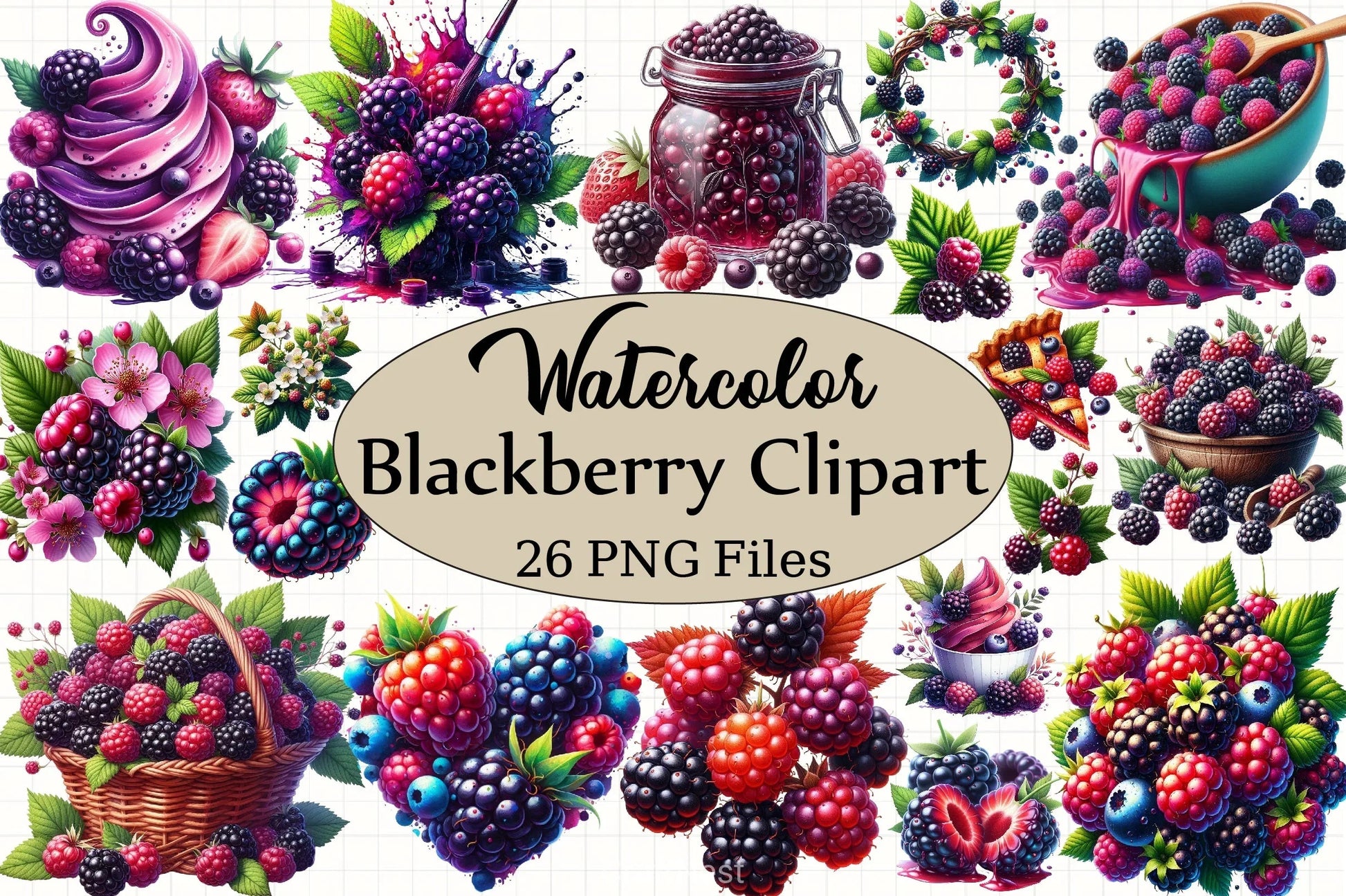 Blackberry Clipart Bundle - CraftNest - Digital Crafting and Art