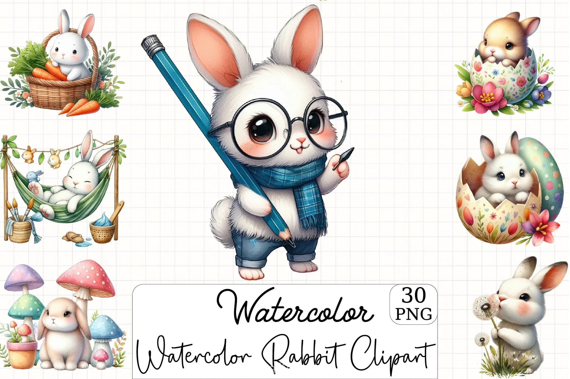 Rabbit Clipart Bundle - CraftNest - Digital Crafting and Art
