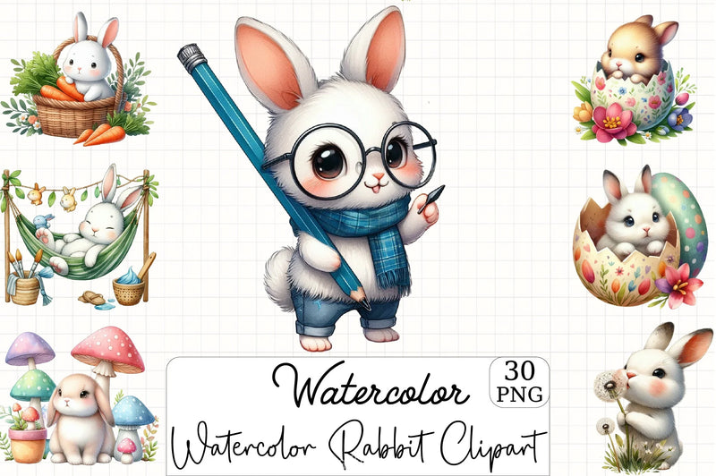 Rabbit Clipart Bundle - CraftNest - Digital Crafting and Art