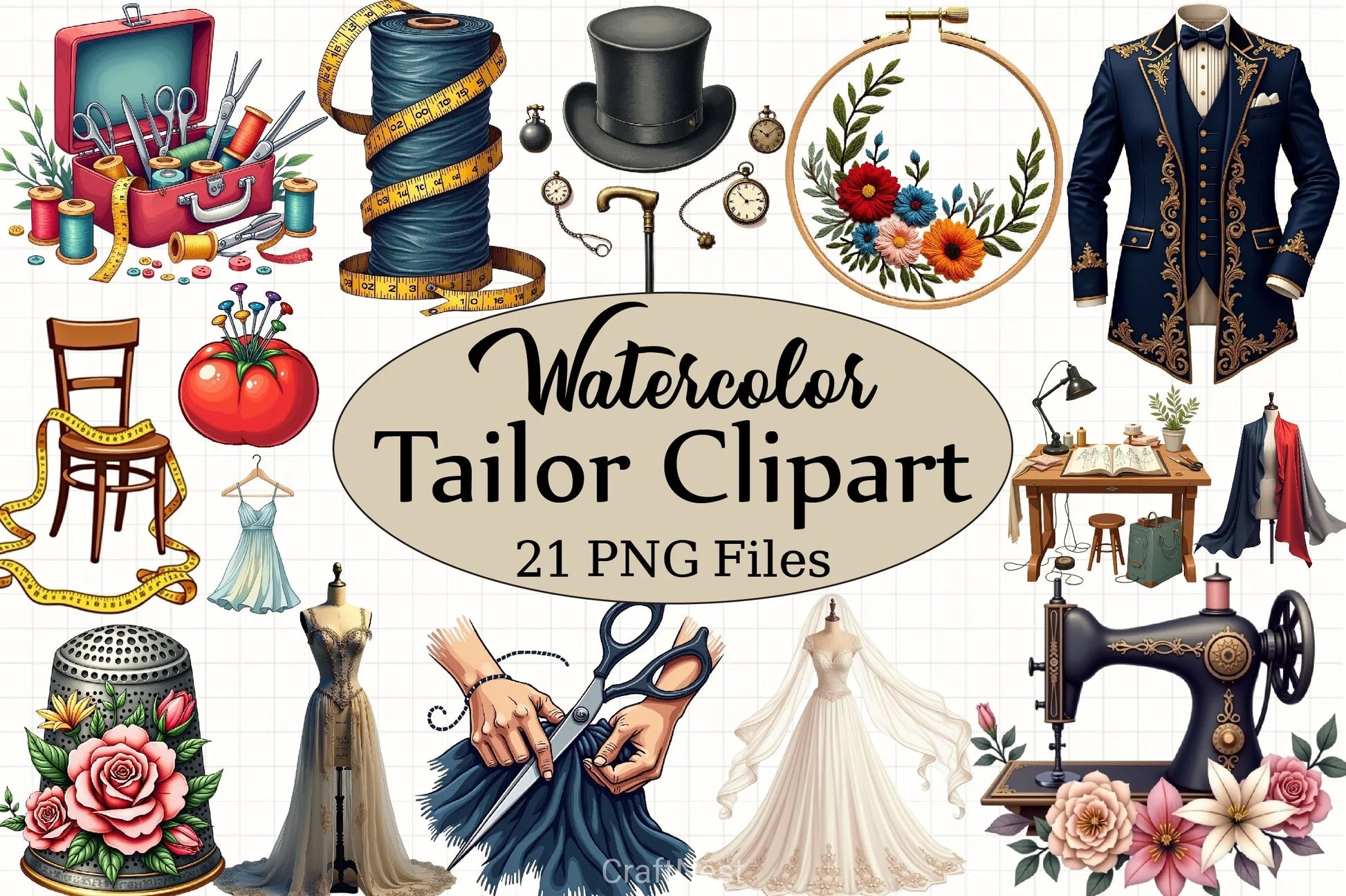 Tailor Clipart Bundle - CraftNest - Digital Crafting and Art
