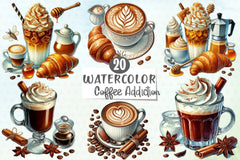 Coffee Addiction Clipart Bundle - CraftNest - Digital Crafting and Art