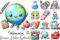 Kawaii School Clipart Bundle 3 - CraftNest - Digital Crafting and Art