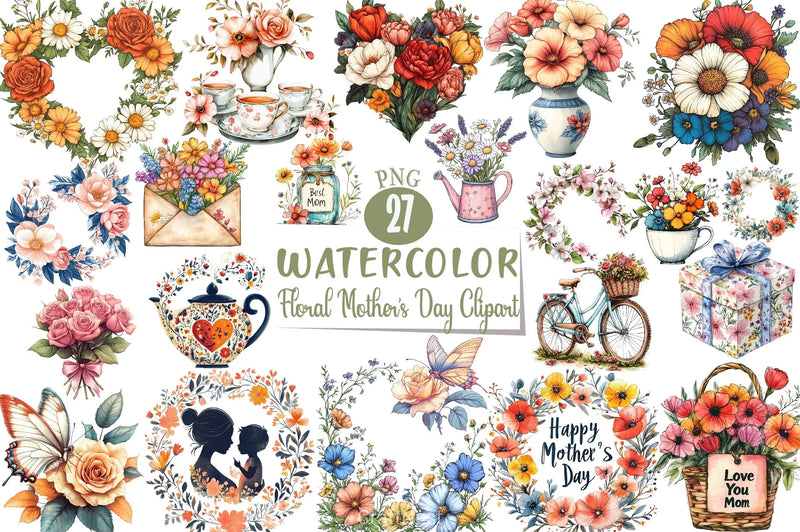 Floral Mother's Day Clipart Bundle 2 - CraftNest - Digital Crafting and Art