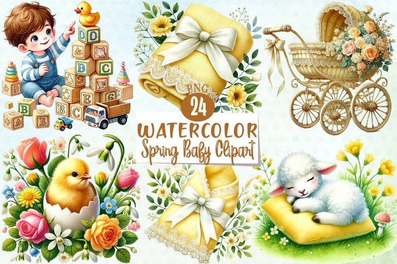 Spring Baby Clipart Bundle - CraftNest - Digital Crafting and Art