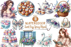 Sweet Cozy Spring Clipart Bundle - CraftNest - Digital Crafting and Art