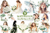 Spring White Roses & Woman Clipart Bundle