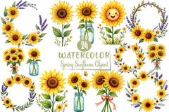 Spring Sunflower Clipart Bundle  4 - CraftNest - Digital Crafting and Art