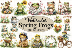 Spring Frogs Clipart Bundle - CraftNest - Digital Crafting and Art
