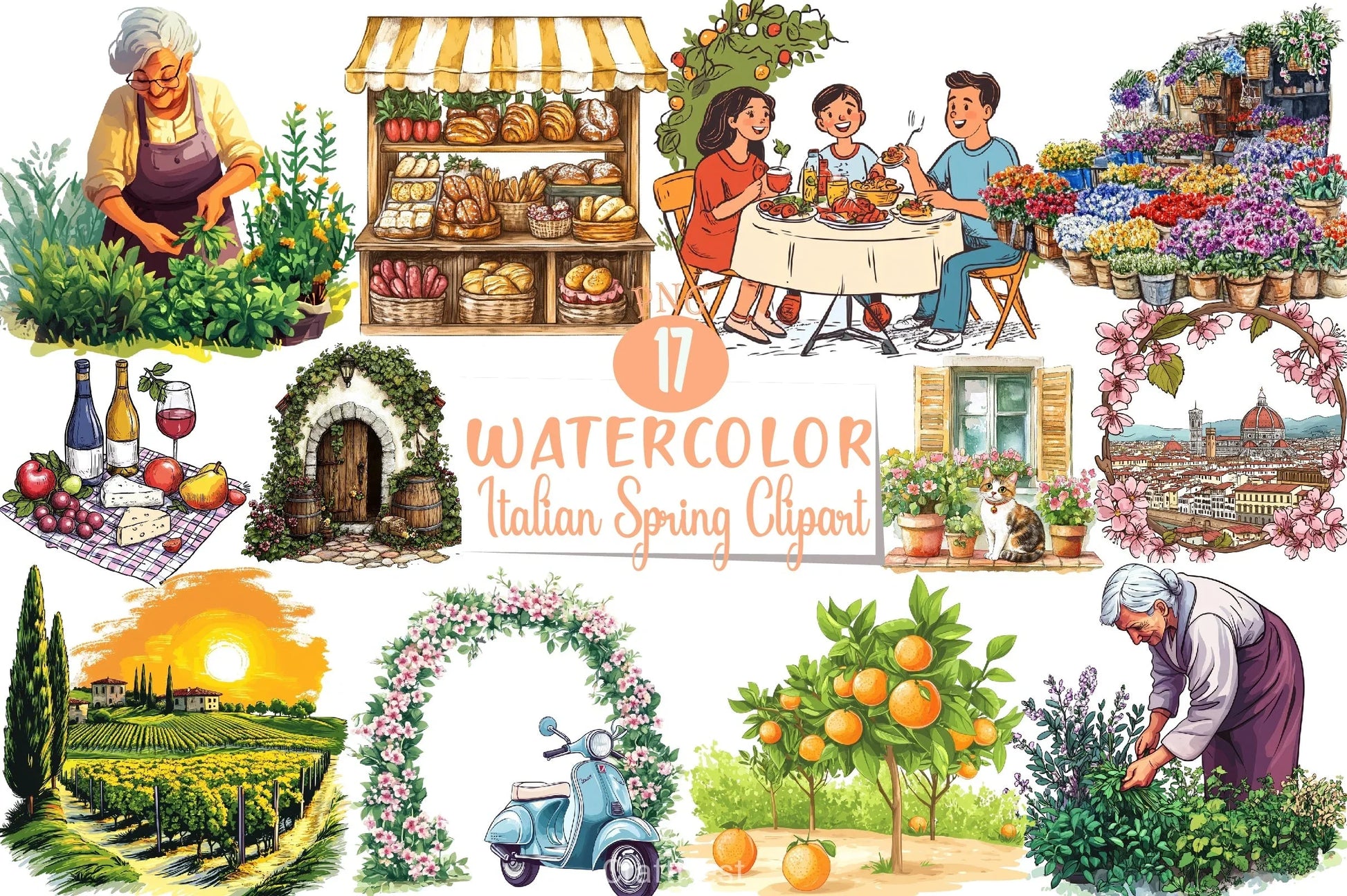 Italian Spring Clipart Bundle 28 - CraftNest - Digital Crafting and Art