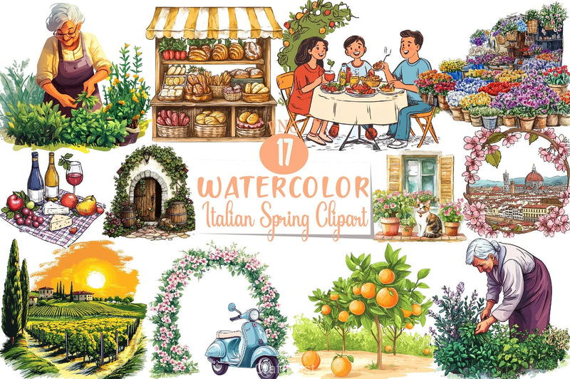 Italian Spring Clipart Bundle 28 - CraftNest - Digital Crafting and Art