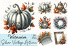Silver Vintage Autumn Clipart Bundle
