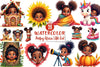 Peeking African American Girl Clipart Bundle