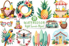 Pastel Summer Clipart Bundle - CraftNest - Digital Crafting and Art