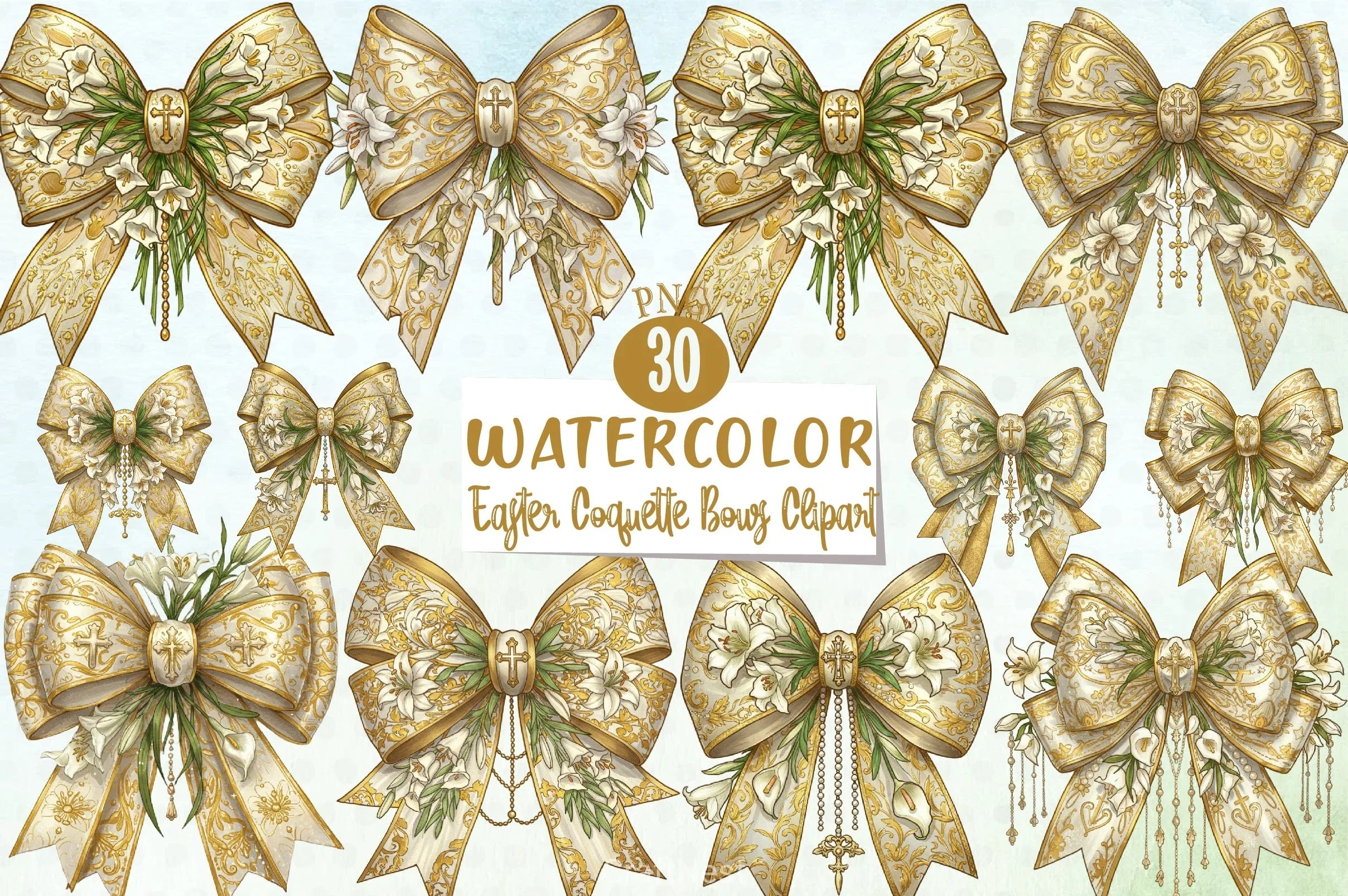 Easter Coquette Bows Clipart Bundle - CraftNest - Digital Crafting and Art