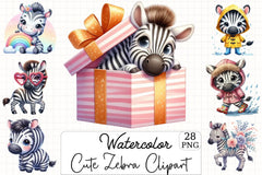 Cute Zebra Clipart Bundle - CraftNest - Digital Crafting and Art