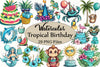 Tropical Turquoise Birthday Clipart Bundle