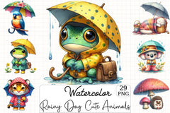 Rainy Day Animals Clipart Bundle - CraftNest - Digital Crafting and Art