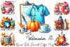 Nurse Fall Harvest Coffee Mug Clipart Bundle