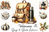 Beige & Black Autumn Clipart Bundle