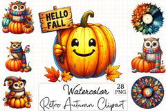 Retro Autumn Clipart Bundle 7 - CraftNest - Digital Crafting and Art