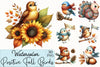 Whimsical Fall Birds Clipart Bundle