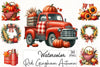 Red Gingham Autumn Clipart Bundle