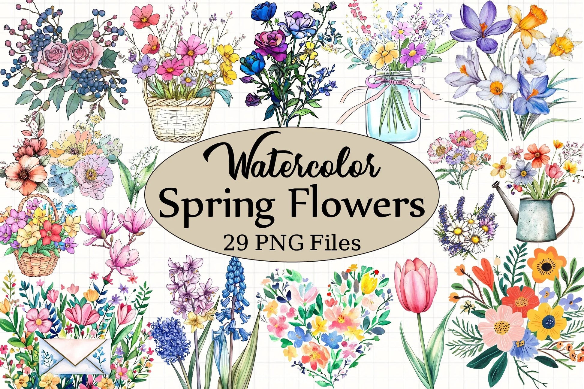 Spring Flowers Clipart Bundle - CraftNest - Digital Crafting and Art
