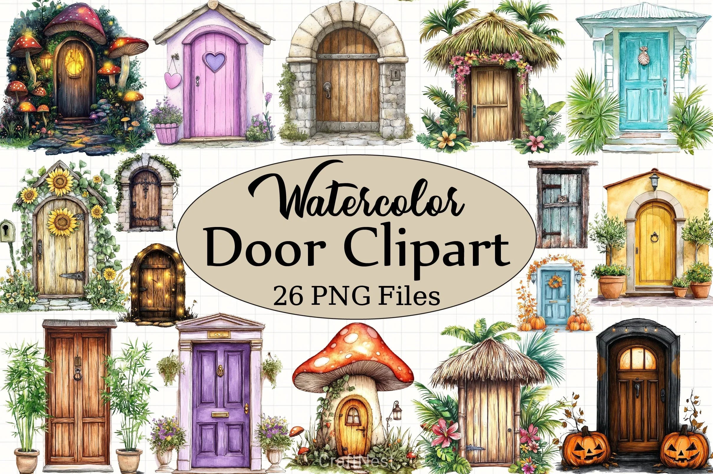 Door Clipart Bundle 1 - CraftNest - Digital Crafting and Art