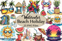 Beach Holiday Clipart Bundle 2 - CraftNest - Digital Crafting and Art