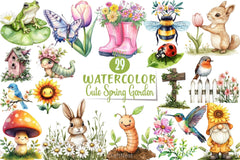 Cute Spring Garden Clipart Bundle - CraftNest - Digital Crafting and Art