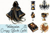 Creepy Black & Gold Halloween Clipart Bundle