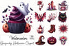 Burgundy Halloween Clipart Bundle
