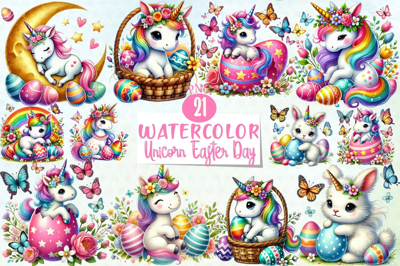 Newborn Unicorn Easter Clipart Bundle - CraftNest - Digital Crafting and Art