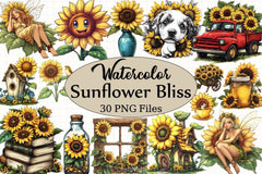 Sunflower Bliss Clipart Bundle - CraftNest - Digital Crafting and Art