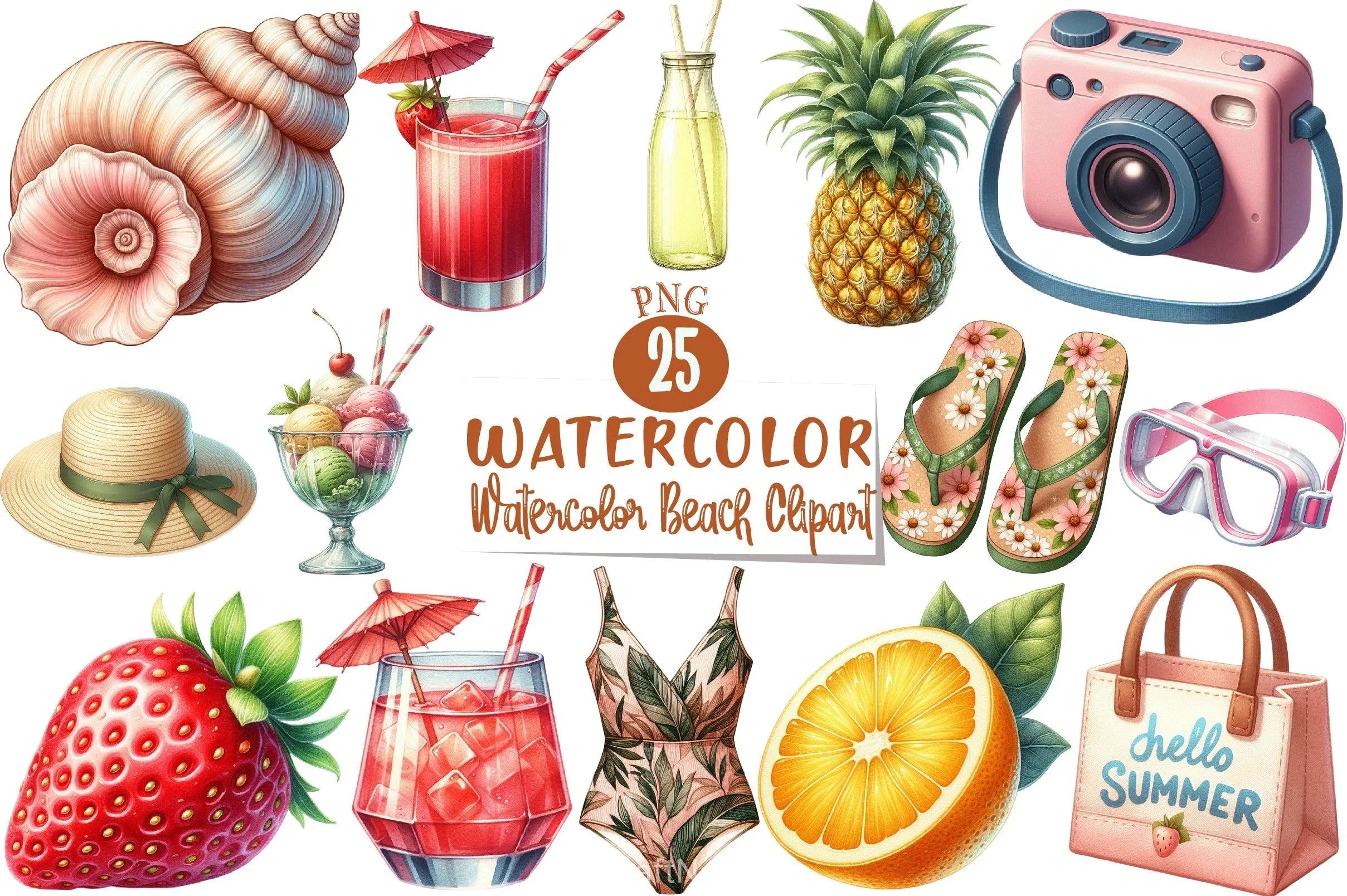 Beach Clipart Bundle - CraftNest - Digital Crafting and Art