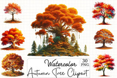 Autumn Tree Clipart Bundle - CraftNest - Digital Crafting and Art