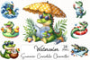 Summer Crocodile Clipart Bundle
