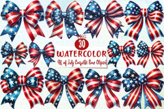 4th of July Bow Clipart Bundle 4 - CraftNest - Digital Crafting and Art