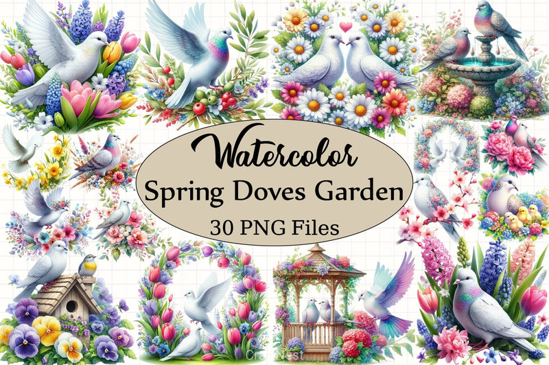 Spring Doves Clipart Bundle 7 - CraftNest - Digital Crafting and Art