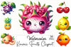 Cute Kawaii Fruits Clipart Bundle