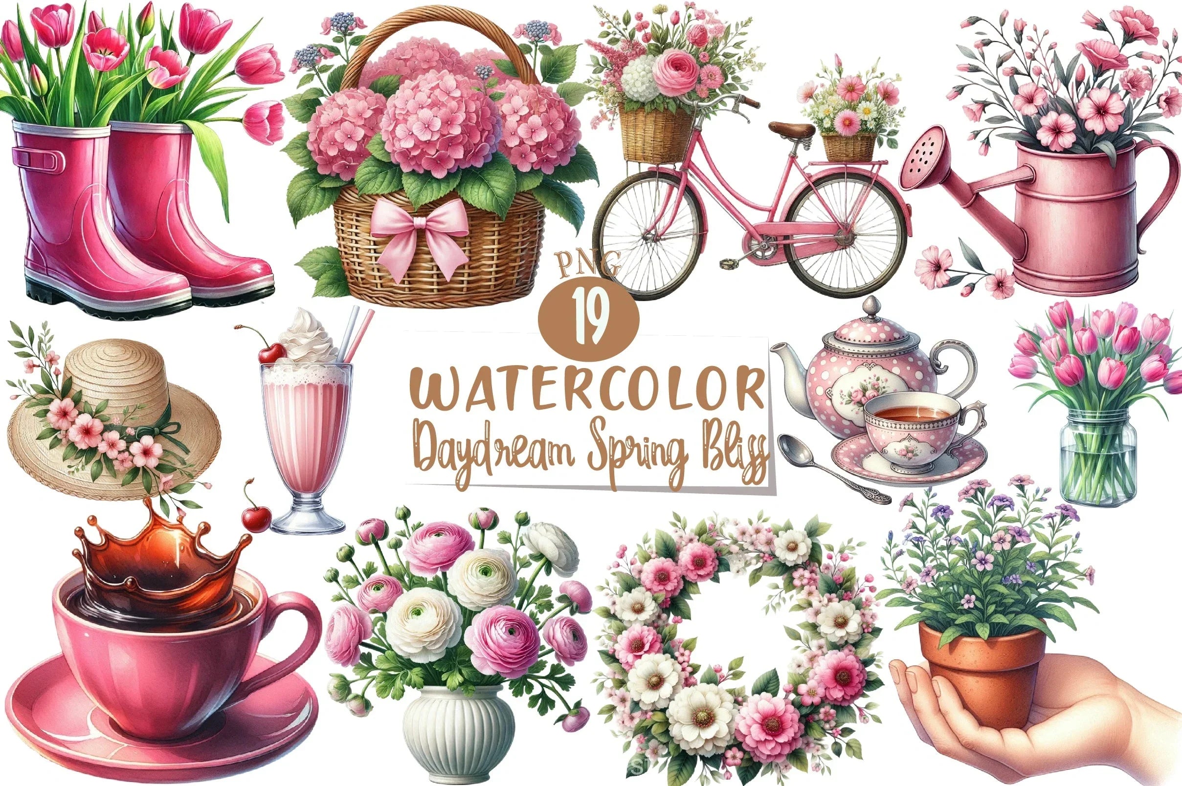 Daydream Spring Bliss Clipart Bundle - CraftNest - Digital Crafting and Art
