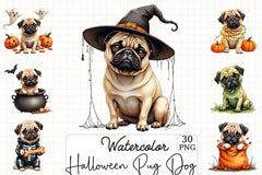 Halloween Pug Clipart Bundle - CraftNest - Digital Crafting and Art