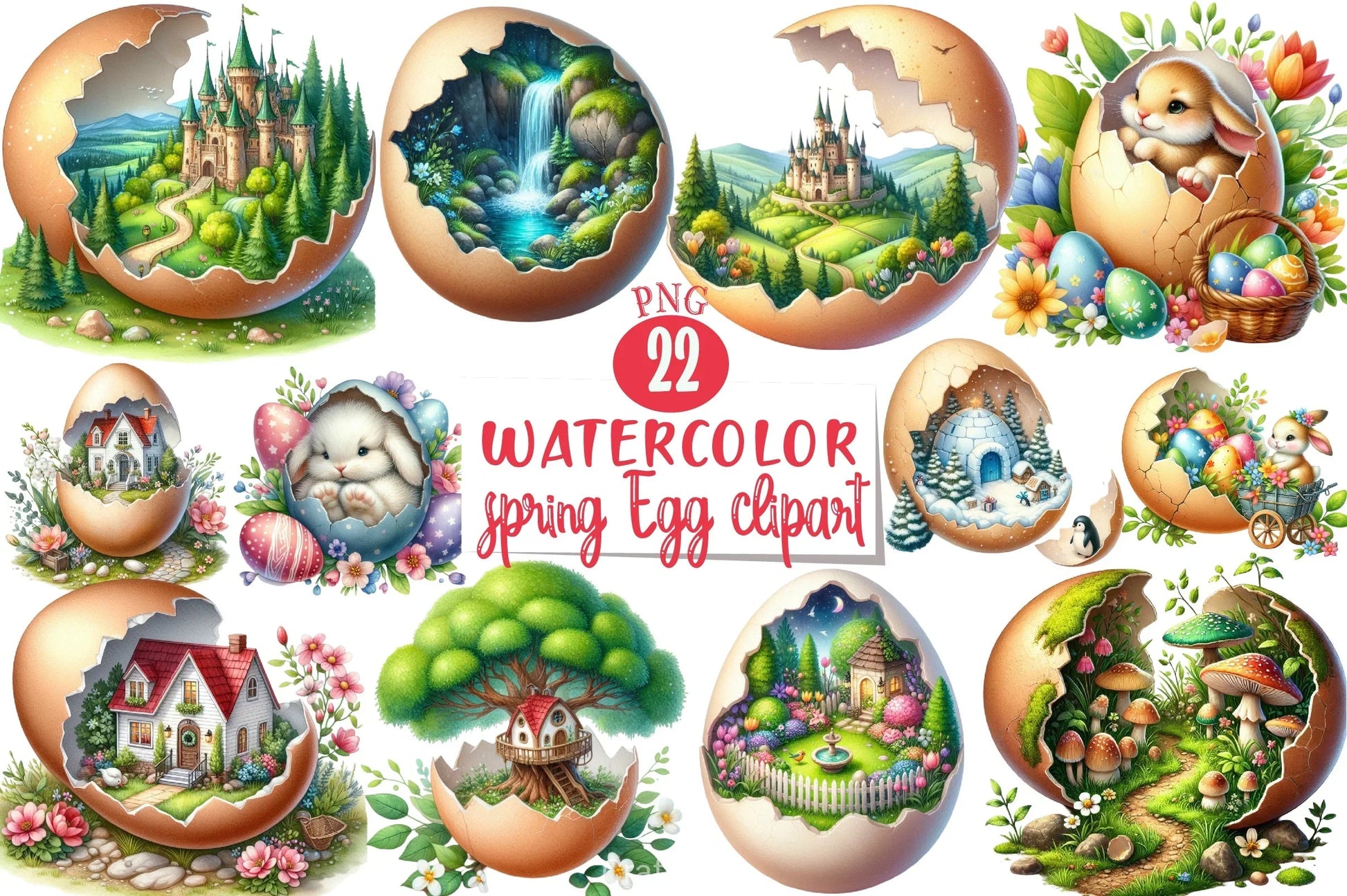 Spring Egg Clipart Bundle - CraftNest - Digital Crafting and Art