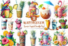 Summer Tropical Smoothie Cup Clipart Bundle