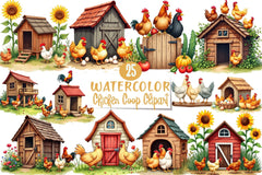Chicken Coop Clipart Bundle 2 - CraftNest - Digital Crafting and Art