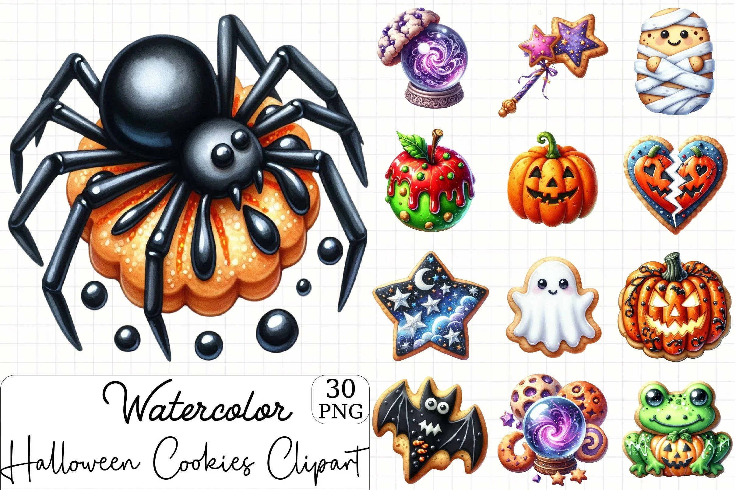 Halloween Cookies Clipart Bundle 6 - CraftNest - Digital Crafting and Art