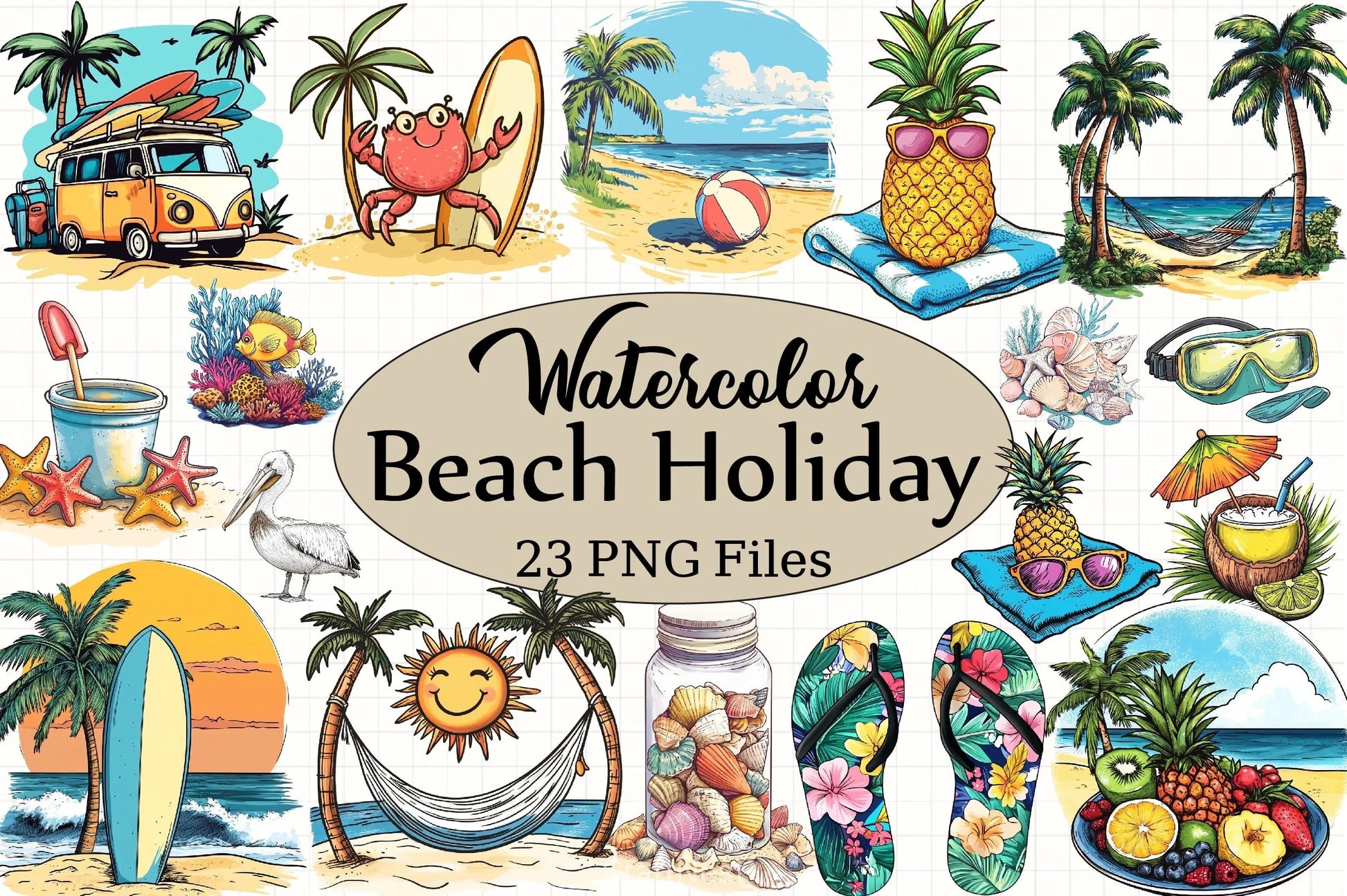 Beach Holiday Clipart Bundle - CraftNest - Digital Crafting and Art
