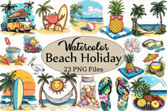 Beach Holiday Clipart Bundle - CraftNest - Digital Crafting and Art